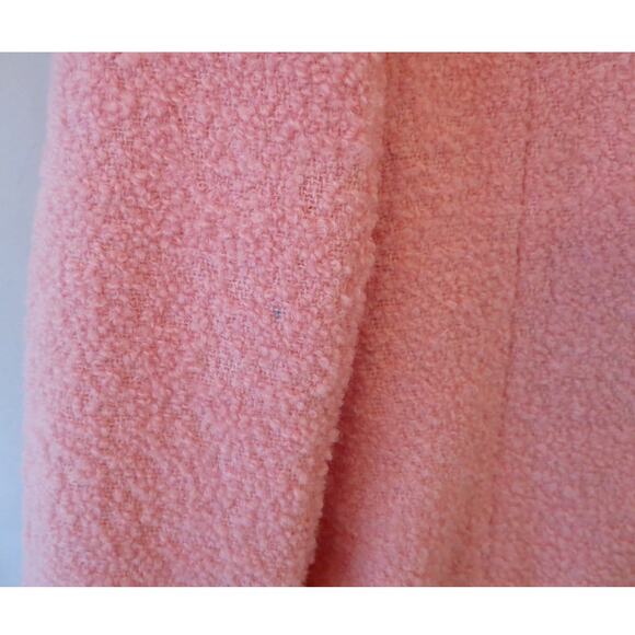 Marvin Richards Wool Short Teddy Jacket Size 4P Pink Black Cozy Retro Vintage - Picture 9 of 12